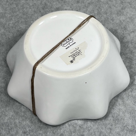 Mud Pie Nacho Ordinary Salsa Dish Embossed Spoon Set Serve‎ Ware White Ceramic - Picture 6 of 9